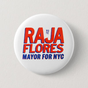 Raja Flores voor burgemeester Ronde Button 5,7 Cm