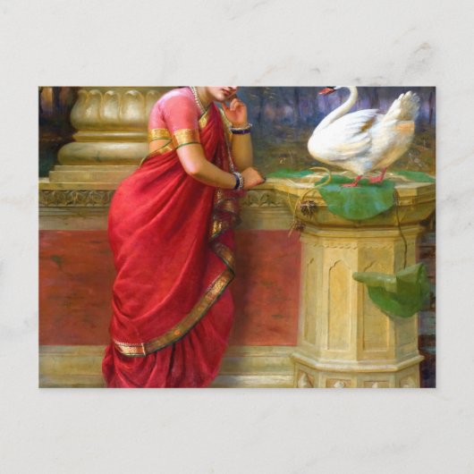 Raja Ravi Varma - Hamsa Damayanti Briefkaart (Voorkant)