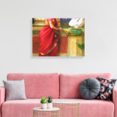 Raja Ravi Varma - Hamsa Damayanti Canvas Afdruk (Insitu (Woonkamer))