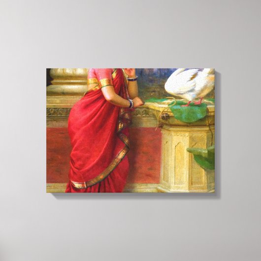 Raja Ravi Varma - Hamsa Damayanti Canvas Afdruk (Voorkant)