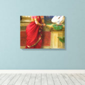 Raja Ravi Varma - Hamsa Damayanti Canvas Afdruk (Insitu (Houten vloer))