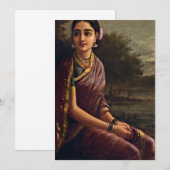 Raja ravi varma - Radha in het moonlight Kaart (Voorkant / Achterkant)