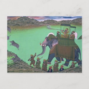 Raja Sarup Singh van Udaipur, op jacht op everzwij Briefkaart