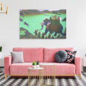Raja Sarup Singh van Udaipur, op jacht op everzwij Canvas Afdruk (Insitu (Woonkamer))