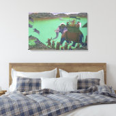 Raja Sarup Singh van Udaipur, op jacht op everzwij Canvas Afdruk (Insitu (Slaapkamer))