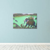 Raja Sarup Singh van Udaipur, op jacht op everzwij Canvas Afdruk (Insitu (Houten vloer))