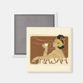 Rajah Coffee en lichte grens Magneet (Voorkant / Achterkant)