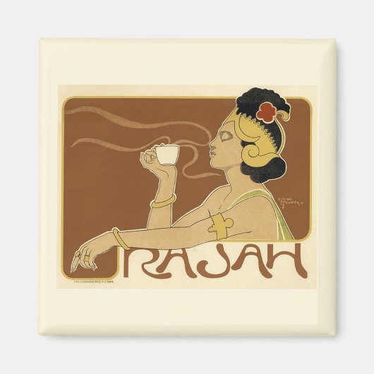 Rajah Coffee en lichte grens Magneet (Voorkant)