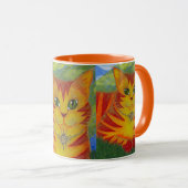 Rajah Golden Gold Sun Cat Fantasy Art Mok (Voorkant rechts)