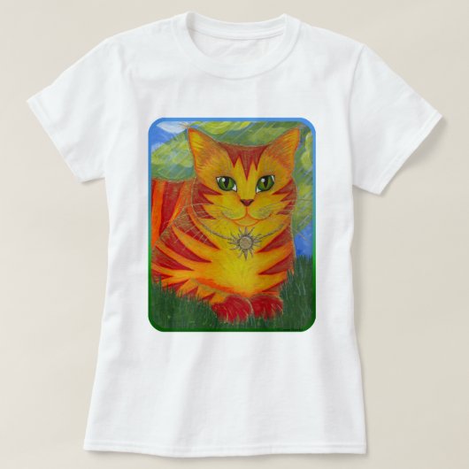 Rajah Golden Gold Sun Cat Fantasy Art Shirt (Design voorkant)