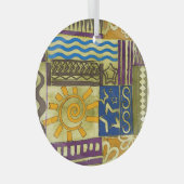 Rajasthan Indian, Patchwork tapijt textuur. Glas Ornament (Voorkant Rechts)