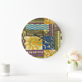 Rajasthan Indian, Patchwork tapijt textuur. Grote Klok (Huis)