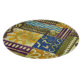 Rajasthan Indian, Patchwork tapijt textuur. Snijplank (Hoek)