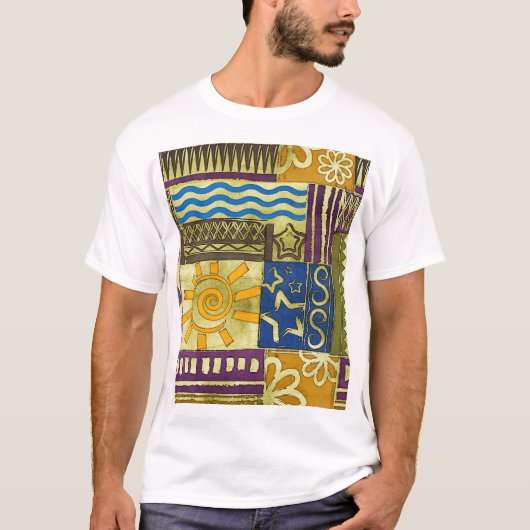 Rajasthan Indian, Patchwork tapijt textuur. T-shirt (Voorkant)
