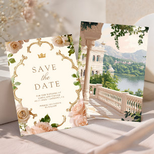 Rajasthan Royal Lake Palace Indiase Trouwdag Save The Date
