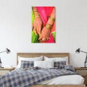 Rajasthan Sluiten van vrouwenhanden Canvas Afdruk (Insitu (Slaapkamer))