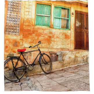 Rajasthan Street Scene: Indiase stijl Douchegordijn
