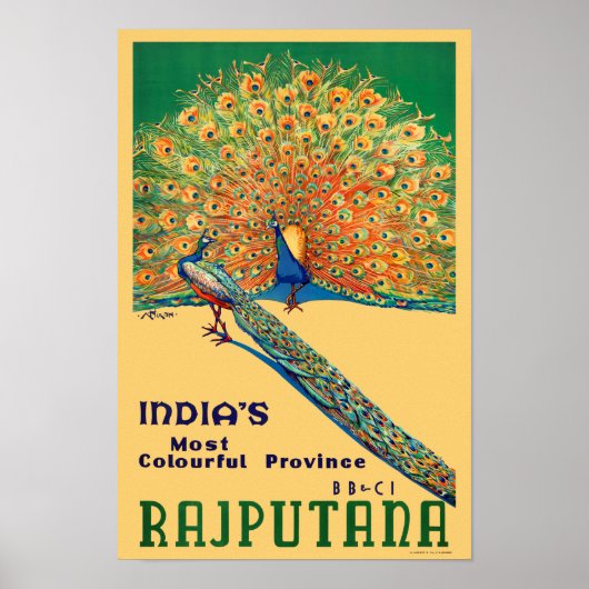 Rajputana India Vintage Travel Poster (Voorkant)