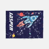 Rakblauwe planeten voor vliegende ruimtes en sterr fleece deken (Voorkant (Horizontaal))