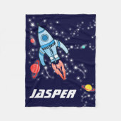 Rakblauwe planeten voor vliegende ruimtes en sterr fleece deken (Voorkant)