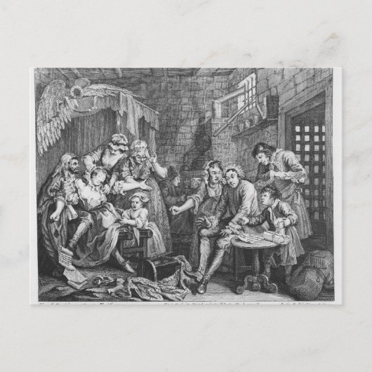 Rake in de gevangenis briefkaart (Voorkant)