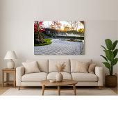 Raked Sand Garden met Japanse esdoorns Poster