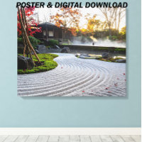 Raked Sand Garden met Japanse esdoorns