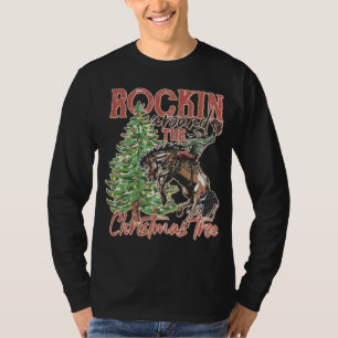 Rakelen rond de kerstboom cowboy Santa Rid T-shirt