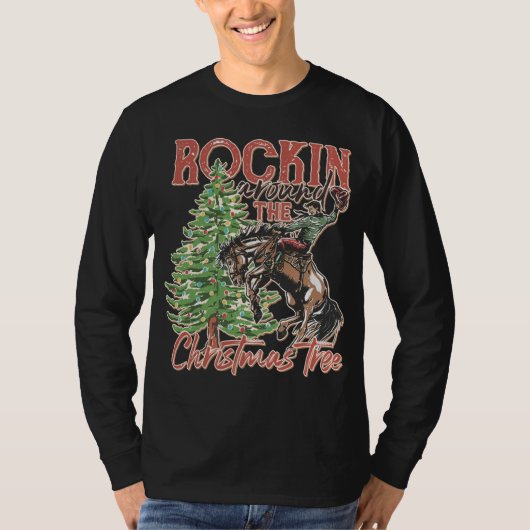 Rakelen rond de kerstboom cowboy Santa Rid T-shirt (Voorkant)