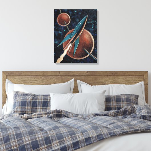 Raket #123 canvas afdruk (Insitu (Slaapkamer))