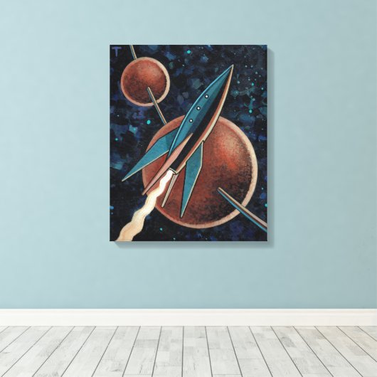 Raket #123 canvas afdruk (Insitu (Houten vloer))