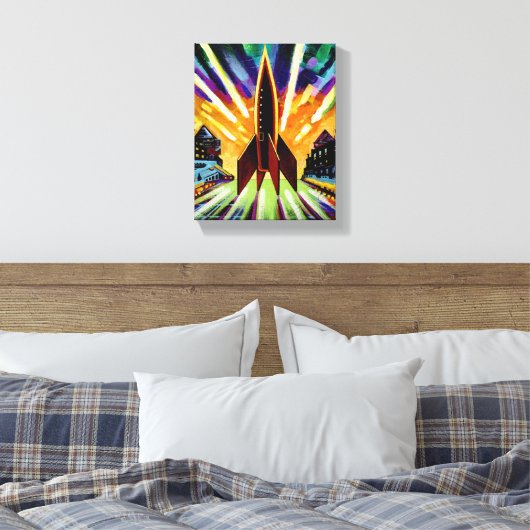 Raket #25 canvas afdruk (Insitu (Slaapkamer))