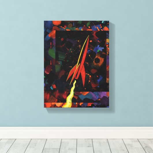 Raket #52 canvas afdruk (Insitu (Houten vloer))