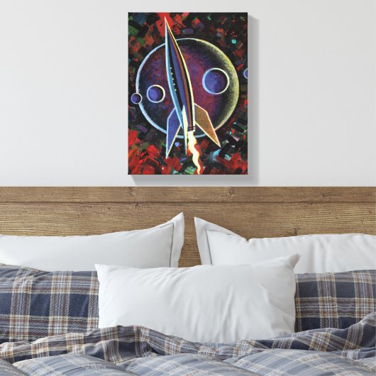 Raket #54 canvas afdruk (Insitu (Slaapkamer))