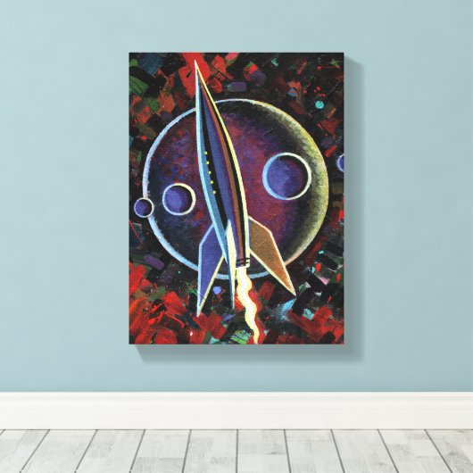 Raket #54 canvas afdruk (Insitu (Houten vloer))