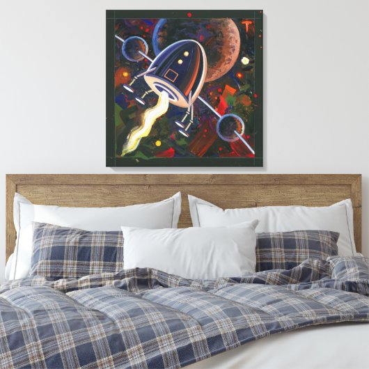 Raket #76 canvas afdruk (Insitu (Slaapkamer))