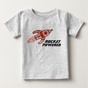 Raket aangedreven ruimte peuter geel rood t-shirt