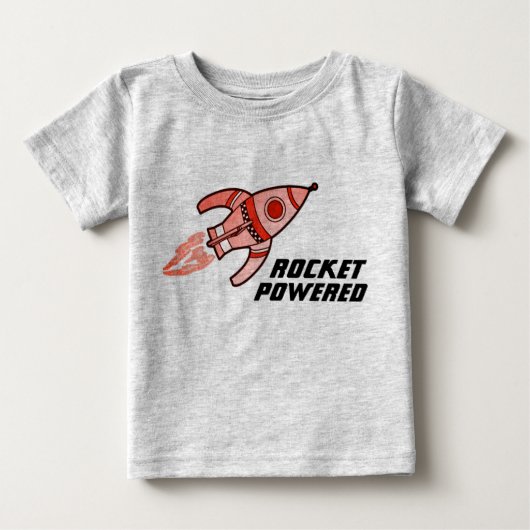 Raket aangedreven ruimte peuter geel rood t-shirt (Voorkant)