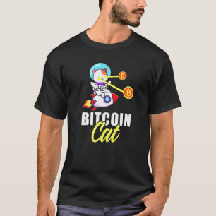 Raket Bitcoin Cat Laser Ogen Munten Cryptogeld T-shirt