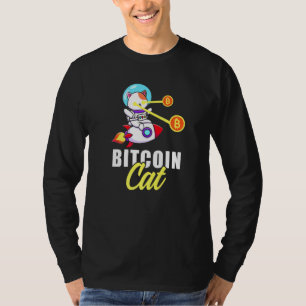 Raket Bitcoin Cat Laser Ogen Munten Cryptogeld T-shirt