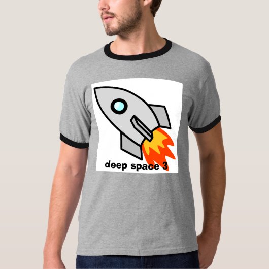 raket, diepe ruimte 3 t-shirt (Voorkant)