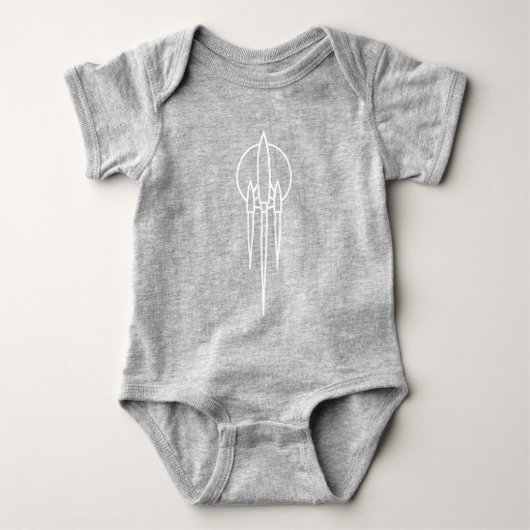 Raket en vlak - wit t-shirt (Voorkant)