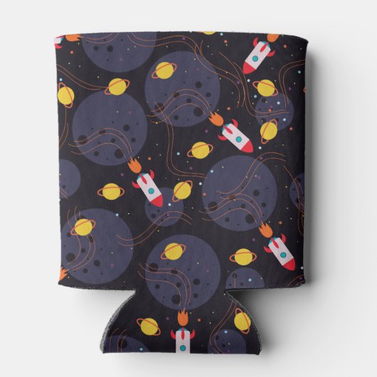 Raket in de ruimte blikjeskoeler (Achterkant)