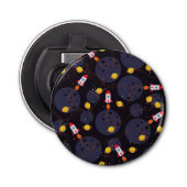 Raket in de ruimte button flesopener (Voorkant)