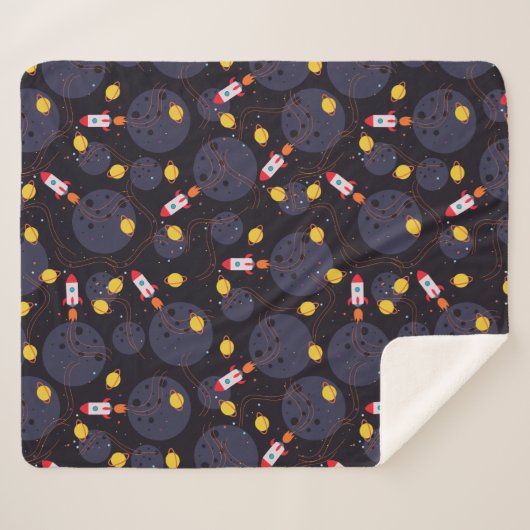 Raket in de ruimte sherpa deken (Voorkant (horizontaal))
