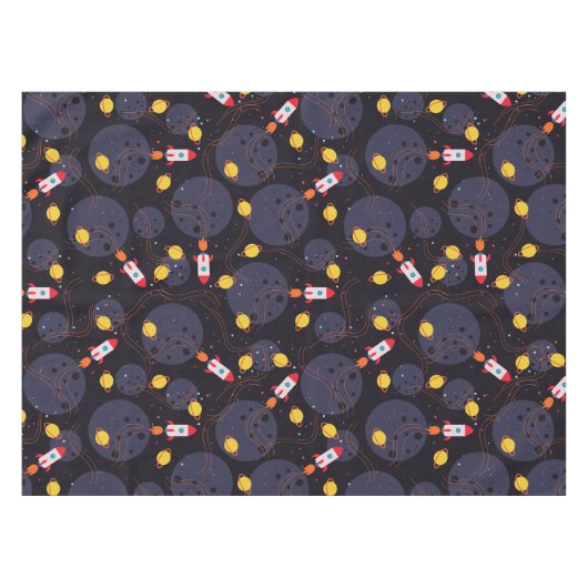 Raket in de ruimte tafelkleed (Voorkant (Horizontaal))