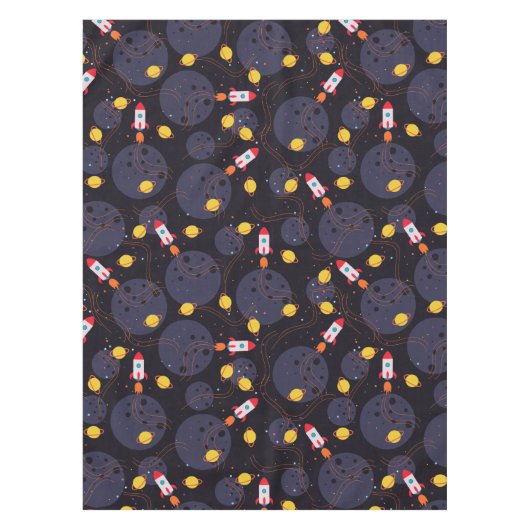 Raket in de ruimte tafelkleed (Voorkant)