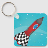 Raket in ruimte-Sleutelhanger Sleutelhanger (Voorkant)