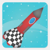 Raket in ruimte Stickers (Voorkant)