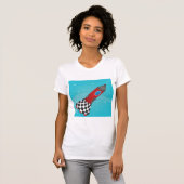 Raket in ruimtevrouwen T-shirt (Voorkant volledig)